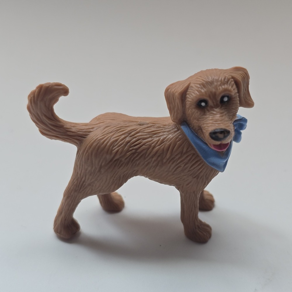Fisher Price Loving Family Brown Puppy Dog Figure Blue Bandana Dollhouse Pet